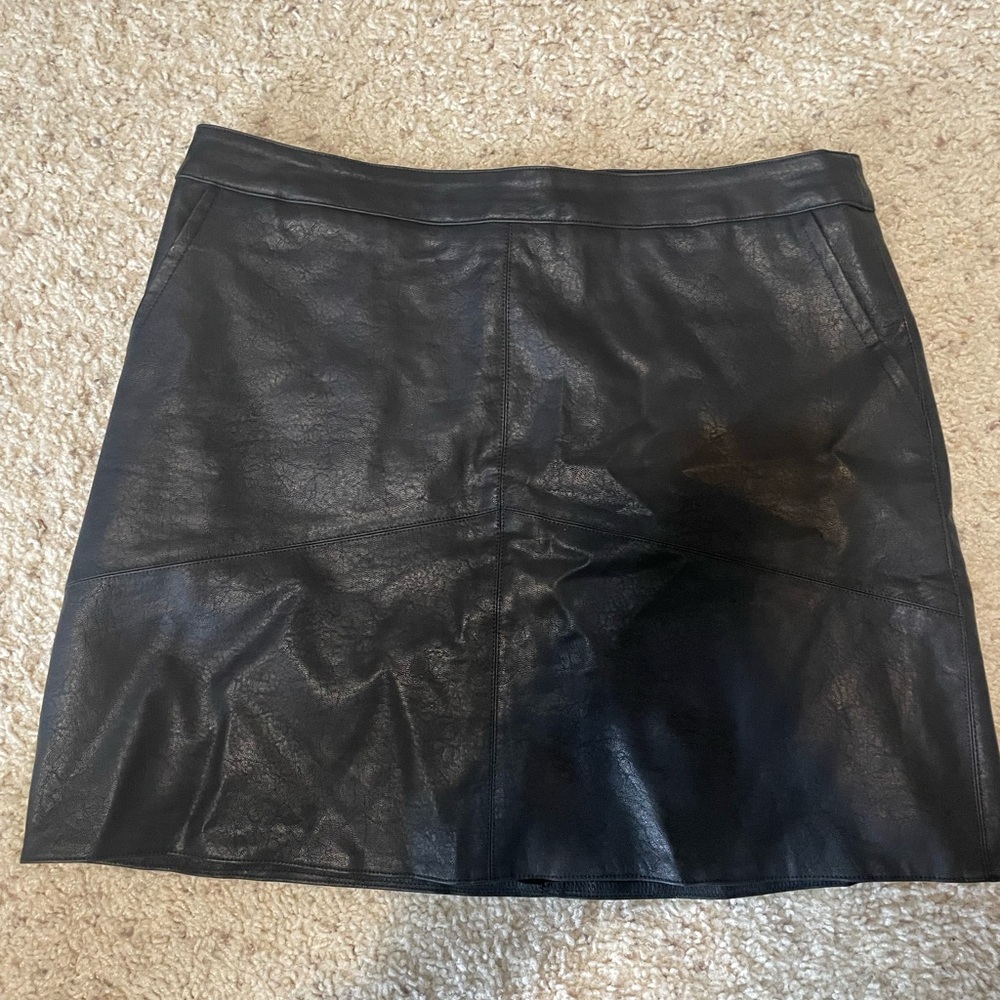 Lulu’s Faux Black Leather Skirt